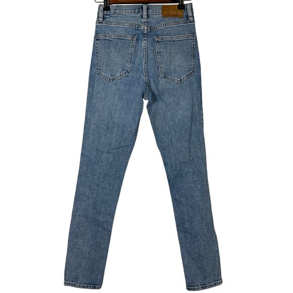 denim forum | yoko high rise slim medium wash button fly aritzia jeans sz 24 - Picture 6 of 12